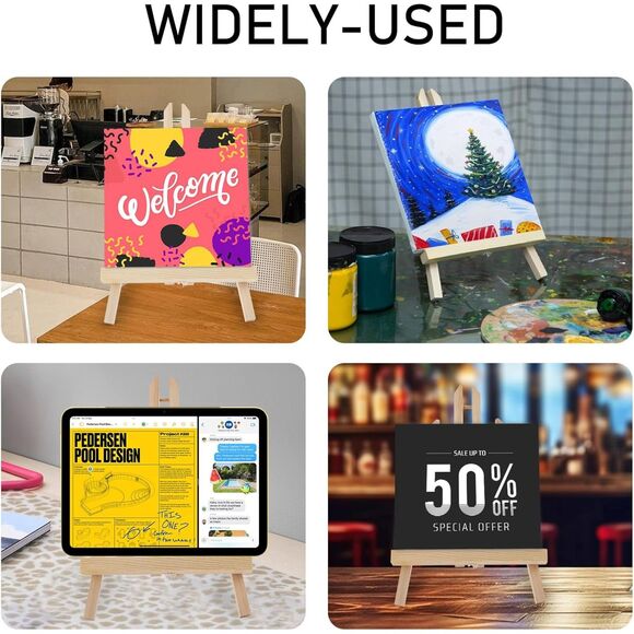 4Pack -12" Wood Easel Stands Display A-Frame Photo, Picture and Sign Holder - Picture 2 of 6